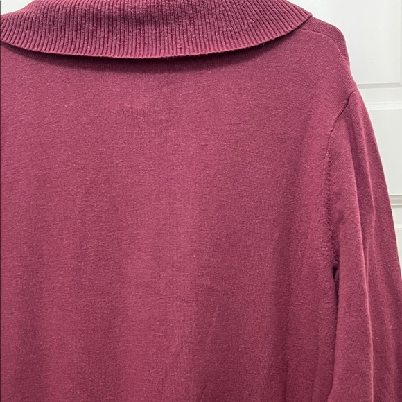 LOFT Plus Rich Burgundy Turtle Neck Sweater Dress - Size 16/18 - Picture 14 of 16